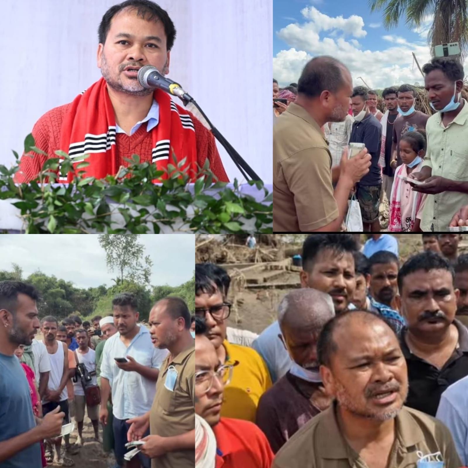 নেপালীখুটিত বানাক্ৰান্ত লোকৰ খবৰ ল’লে বিধায়ক অখিল গগৈ